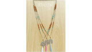 rudraksha tassels bead three colors pendant tree life bronze